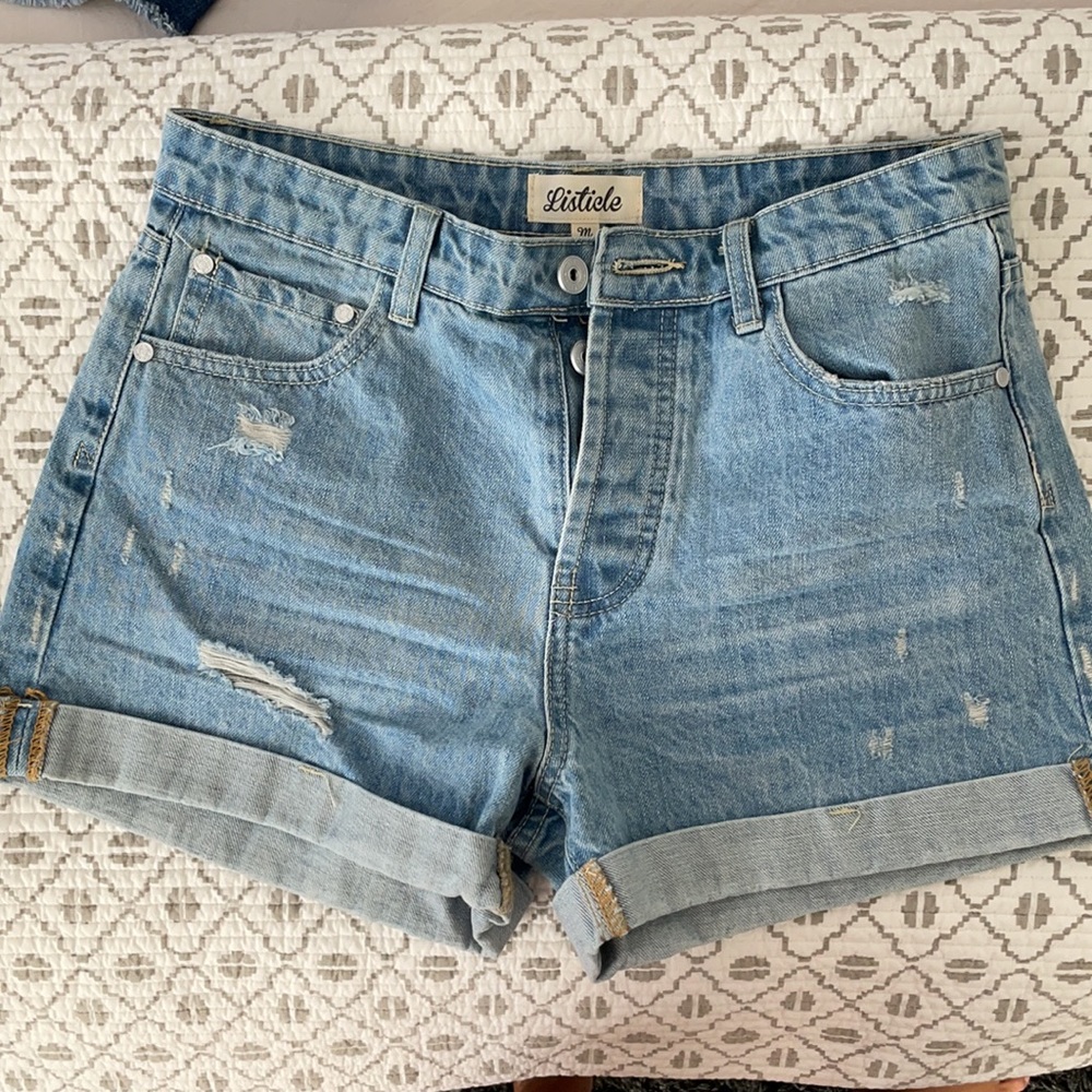 Never worn denim shorts from these three boutique